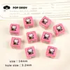 Accesorios con Cuentas Estampado de Oso Lindo Cuadrado Acrílico para Bolsos Colgantes Hechos a Mano DIY Cadena para Teléfono Móvil Joyería para Llaves Cuentas Sueltas
