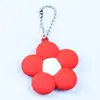 Colgante Llavero Botella de Agua de Goma Suave PVC Accesorio Taza Térmica Colgante de Flor Colorida Dopamina