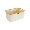 Cesta de armazenamento de bambu com borda, caixa de armazenamento de tecido para uso doméstico, recipiente de armazenamento com borda de bambu, disponível para sourcing transfronteiriço e personalizável com logotipo