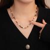 Collar de Perlas de Agua Dulce Redondas con Cuentas de Ágata Artificial Temperamento Francés Cadena para Clavícula Collar Sencillo de Alto Sentido Venta al por Mayor