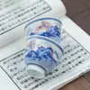 Taza de Cerámica Pintada a Mano Jingdezhen para Té Kung Fu Taza Grande de Paisaje Azul y Blanco Taza Individual de Maestro Uso Personal
