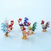 Adornos Artesanales de Vidrio Creativos, Adornos Artesanales de Vidrio Soplado Mini Gallo, Buena Suerte y Prosperidad