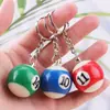 Llavero Popular Transfronterizo Mini Billar Mahjong Colgante Creativo de Resina Bola Negra Ocho Joyería para Billar Regalo para Evento