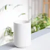 Taza de Cerámica Japonesa Blanca y Negra Taza Recta Taza de Té Sin Asa Hotel Vaso para Cepillo de Dientes Vaso para Enjuague Bucal con Bandeja de Bambú Logotipo