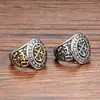 Anillo de titanio retro europeo y americano para hombre, anillo de acero moderno y dominante para hombre