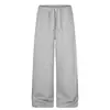 Pantalones de chándal de color liso de pierna recta para hombre, pantalones casuales de pierna ancha con vibra de moda urbana, simples y versátiles, pantalones deportivos con cintura elástica