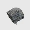 Gorro de Tricô Vintage Desgastado para Mulheres, Chapéu Slouchy Gradiente Estilo Americano, Gorro Pulôver Versátil e Emagrecedor, Moderno