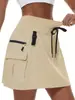 Amazon Transfronterizo Nuevo Verano Mujer Senderismo Exterior Ciclismo Ropa de Trabajo Falda Deportes al Aire Libre Bolsillo con Cremallera Falda de Tenis