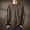 Moletom Masculino Liso de Peso Pesado 360g, Novo Estilo Outono, Casual Retro Americano Solto com Mangas Longas e Gola Redonda