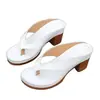 Comercio exterior transfronterizo otoño 2026 nuevas chanclas con cuña y plataforma gruesa, sandalias de dedo transfronterizas talla grande con tacón grueso y punta redonda