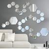 Adhesivo de Pared de Espejo Acrílico Autoadhesivo para Sala de Estar Fondo de Pared para TV Adhesivo de Pared de Espejo Hexagonal Espejo Acrílico Suave