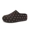 Mules femininas preguiçosas retrô de bico redondo, estilosas 2026 novas estilo coreano com bolinhas, slip-on, solado grosso, bico fechado, meias-pantufa