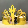 Gorra de cumpleaños plegable gruesa de alta calidad corona universal para adultos y niños tapa de cartón dorado para pastel venta al por mayor de fábrica