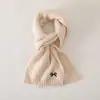 Conjunto de Gorro y Bufanda para Niños Invierno Engrosado Cálido Lana Tejido Estilo Coreano Bufanda de Estilo Conjunto de Dos Piezas Moderno
