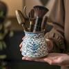 Cerámica Seis Caballeros del Ceremonial del Té Horno Ru Azul y Blanco Rama de Envoltura Loto Juego de Té Accesorios Lavado de Té Doméstico Cafetera Juego Completo de Lavado de Pinceles