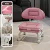Taburete Pequeño Doméstico Giratorio con Ruedas, Taburete Bajo con Ruedas, Taburete Amigable para Niños con Ruedas, Taburete Redondo Perezoso con Respaldo