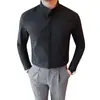 Camisa con Cuello Zhongshan Manga Larga para Hombre Otoño Nuevo Estilo Chino para Hombre Estilo Chino Primavera y Otoño 2025 Camisa de Nuevo Estilo