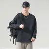 Sudadera de moda completamente nueva con cuello redondo, diseño de retazos para primavera y otoño, elegante y simple, top casual versátil para hombre