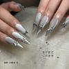 20 Strass para Unhas de Metal Liga Leve Tendência Prata Decorações de Unhas Acessórios Japoneses Mistos