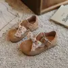 Zapatos Mary Jane de niña con lazo, colección de otoño, estilo retro y dulce, zapatos de princesa de suela blanda, para niños de 6 a 12 años