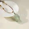 Colgante de Collar de Aventurina Transparente de Color Agua con Patrón de Martillo Joyería, Colgante Transparente como el Hielo Alternativo de Pez de Cabeza Gorda de Jade Hetian