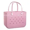 Moda Europea y Americana Bolso de Agujeros Eva de Color Sólido, Bolso de Playa y Piscina, Bolso de Playa DIY, Ampliable, Bolso de Mano Portátil para Almacenamiento