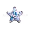 Brincos Jiangtai F136 Titânio Gradiente Estrela de Cinco Pontas Zircônia G23 Corpo em Liga de Titânio Body Piercing Joias Tachas de Osso da Orelha