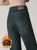 1021 Jeans de Pierna Ancha para Mujer de Invierno Ropa para Mujer Aterciopelados Espesos de Moda Adelgazantes Pantalones para Madres de Mediana Edad y Mayores