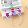 Faixa de Cabelo de Flor de Unicórnio Fantasia Presente de Aniversário Infantil Headband Fivela de Cabelo de Unicórnio Desenho Animado Acessórios de Cabelo para Festa de Feriado
