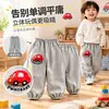 Calça de moletom infantil 2026 primavera e outono 3D boneco de carro calça casual para meninos e meninas fofa modelagem solta com punhos afunilados calça comprida