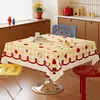 Toalha de Mesa Desenho Animado, Sem Lavagem, Impermeável, À Prova de Óleo, Resistente ao Calor, Estilo Dopamina Creme, Toalha de Mesa Retangular, Protetor de Mesa, Chá