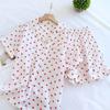 Conjunto de Pijama Feminino de Algodão Puro Estilo Coreano Estilo Ins Fio de Algodão Bolha Doce Manga Curta Shorts Solto Casual Verão