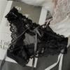 Ropa interior hueca con lazo estilo francés para mujer, sexy encaje encaje puro cintura baja algodón entrepierna calzones para niña