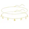 Cadena de Cintura Dorada de Doble Capa con Forma de Abanico Estilo Europeo y Americano, Cadena para el Vientre con Colgante de Concha y Estrella de Mar, Accesorio de Bikini para Vacaciones en la Playa para Mujeres
