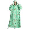 Moletom Vestível com Capuz, Pulôver Quente Oversized, Moletom Preguiçoso, Comprimento Estendido, Caimento Solto, Estilo Doce e Fresco