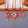 Novo cadeado de formato de moeda estilo chinês para realizar desejos, colar de brocado Song, acessório de broche Hanfu estilo antigo, acessório DIY de liga estilo chinês
