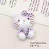Accesorios de Resina para Manualidades de Dibujos Animados Falda con Estampado de Leopardo Gato Sentado Horquilla de Pegamento de Crema Funda de Teléfono Hebilla de Zapato Colgante para Llavero