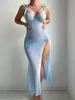 Vestido de Lingerie Transfronteiriço Sexy Roxo Puro Desejo Slim Pêssego Longo Sexy Roupa Íntima