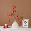 Flores Artificiais Criativas para Casa, Boas-vindas à Casa Nova, Flores de Caqui, Ornamentos de Vaso, Arranjos Florais para Sala de Estar, Decorações de Mesa para Hall de Entrada