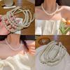 Collar de perlas barrocas nicho de lujo ligero para mujer, moderno ins, elegante socialité francés retro, cadena para clavícula, collar de celebridad de internet