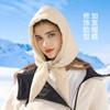 Otoño e Invierno Protección para los Oídos Moda Sombrero Personalizado para Mujer Cortavientos Impermeable Ajustable Cara Felpa Pequeña Relleno de Plumón Espeso Cálido