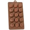 Chocolate de Venda Quente Transfronteiriço Assortido de 15 Peças Flor Mista Bandeja de Gelo Forma de Bolo Artesanal Assadeira Doméstica de Silicone Atacado
