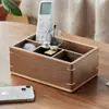 Caja de Almacenamiento para Control Remoto de Nogal Negro Mesa de Café Escritorio Sala de Estar Mesa de Comedor Caja de Almacenamiento de Lujo Ligero Portalápices de Madera Maciza