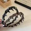 Diadema de Punto con Dientes Antideslizante para Otoño e Invierno para Mujer, Diadema de Moda con Corona Alta, Accesorio para el Cabello a la Moda