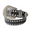 Cinturón de Cuero con Pedrería Estilo Europeo y Americano para Mujer Hecho a Mano Incrustado con Diamantes Moda Decoración Versátil Comercio Exterior Explosiones Cinturón de Diamantes Brillantes
