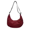 Bolsa ligera estilo coreano, bolsa impermeable tipo dumpling de nailon, adecuada para estudiantes, uso casual, para ir al trabajo y uso al aire libre; se puede llevar como bolso de hombro o bolso cruzado, tanto para hombres como para mujeres