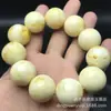 Pulsera de cuentas redondas, cuentas de ábaco, cuentas de barril de cera de abeja ámbar amarillo pollo de tamaño grande, joyería de cera de abeja de segunda generación para hombres y mujeres