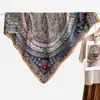 Bufanda Grande Azul de Algodón Lino con Patrón de Anacardo 90% Bufanda de Seda Protector de Cuello Estilo Coreano para Mujer Chal Pañuelo Fino para la Cabeza Bufanda de Terciopelo Rosa
