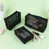 Bolsa de Malla Cosmética con Cremallera Conveniente, Almacenamiento de Artículos de Tocador, Neceser Portátil de Viaje, Bolsa de Malla de Almacenamiento al por Mayor