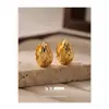 Moda Europea y Americana Estilo Retro de Alta Calidad Oro y Plata Dos Tonos Clips para Orejas Otoño e Invierno Exquisitos Simples Versátiles Nuevos Pendientes para Mujer